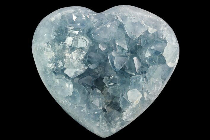 Crystal Filled Celestine (Celestite) Heart Geode - Madagascar #126656